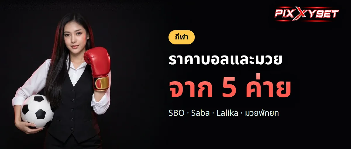 แทงบอลและแทงมวย PIXXYBET ราคาจาก 5 ผู้ให้บริการ แทงบอลและแทงมวย PIXXYBET ราคาจาก 5 ผู้ให้บริการ